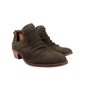 Vince Camuto Shoes Womens 6.5 Booties Fashion Leather Slouch Western Zip Green